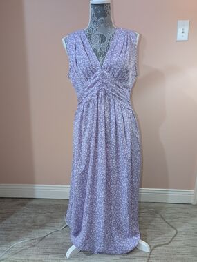 SHEIN NWOT Lavender Floral Dress Size M/L 8-10